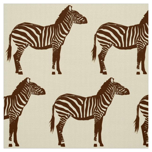 Zebra tryck - choklad - brunt och beige tyg (Provkarta)