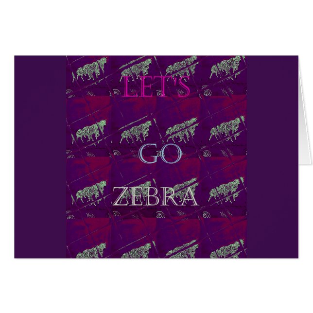 Zebra tryck Décor: A Roligt Design Hälsningskort (Framsidan Horizontal)