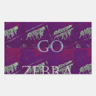 Zebra tryck Décor: A Roligt Design Rektangulärt Klistermärke