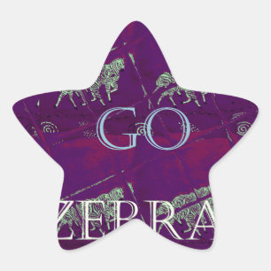 Zebra tryck Décor: A Roligt Design Stjärnformat Klistermärke