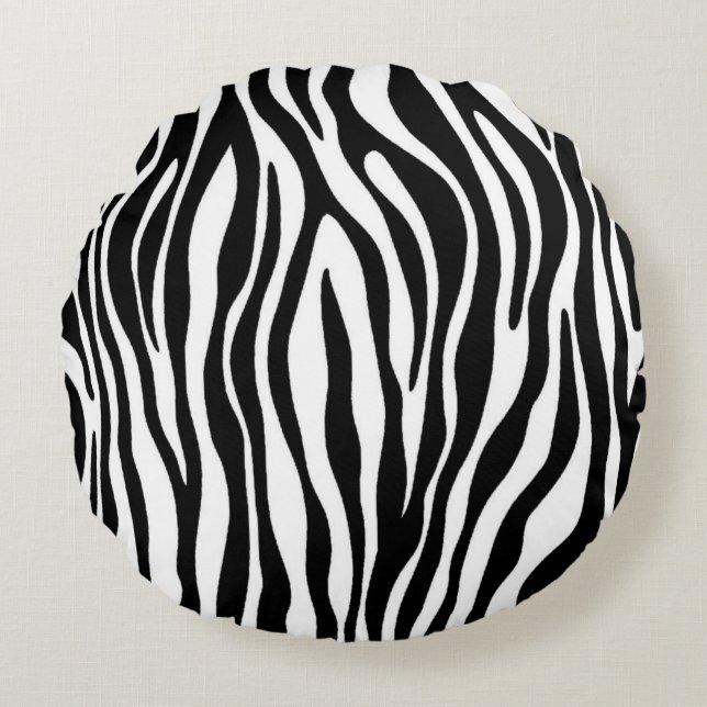Zebra tryck design rund kudde (Framsidan)