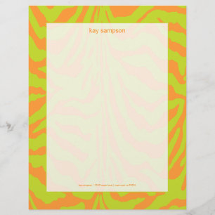 Zebra tryck, färger kalk grön + orange brevhuvud