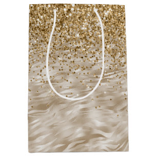 Zebra tryck Faux Guld Glitter