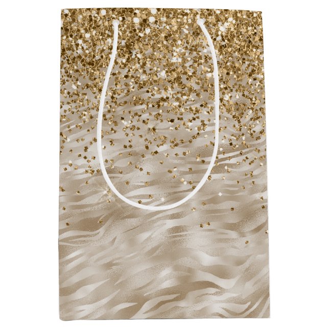 Zebra tryck Faux Guld Glitter (Framsidan)