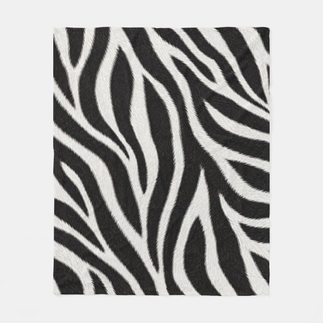 Zebra tryck filt | Svart och vit djur kast (Framsidan)