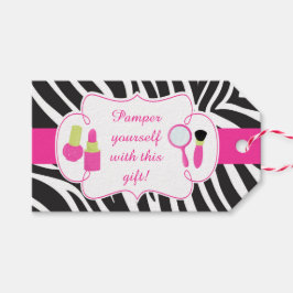 Zebra tryck födelsedag Pamper Party Presentetikett