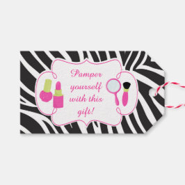 Zebra tryck födelsedag Pamper Party Presentetikett