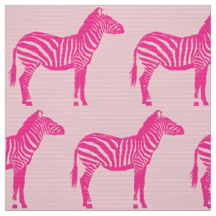 Zebra tryck - fuchsiaen och tänder - rosor tyg