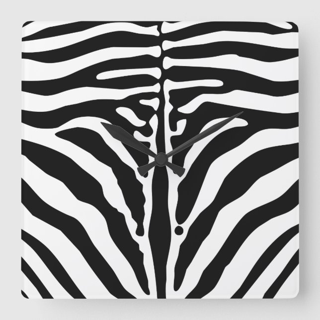 Zebra tryck fyrkantig klocka (Framsida)