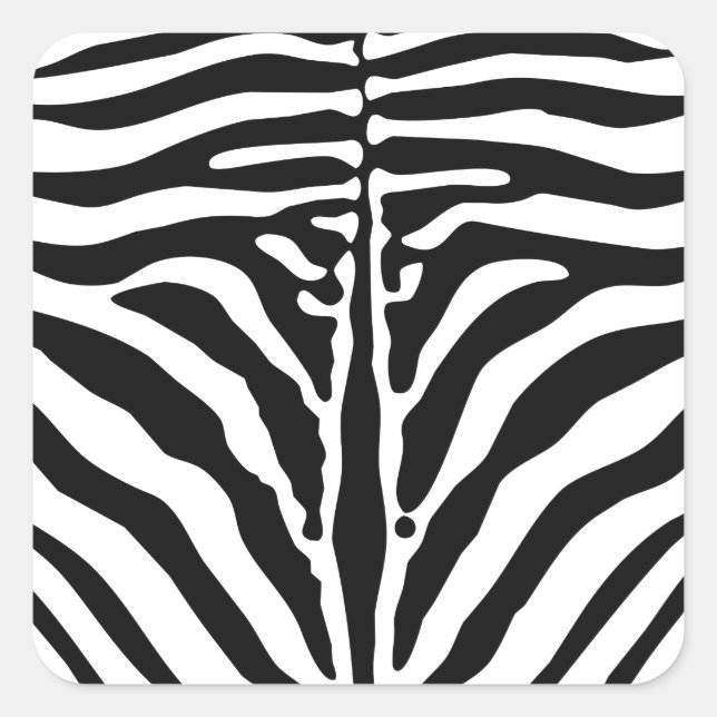 Zebra tryck fyrkantigt klistermärke (Framsida)