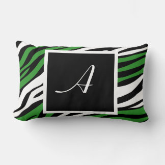 Zebra tryck Grönt Mix Monogram Lumbar Pillow Lumbarkudde