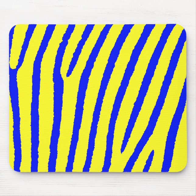Zebra tryck (Gult och blå) Musmatta (Framsidan)