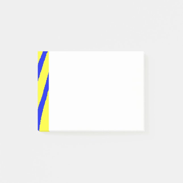 Zebra tryck (Gult och blå) Post-it Block (Framsida)