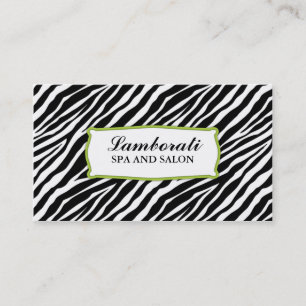 Zebra tryck Hair Stylist Hairdresser Salon Grönt Visitkort
