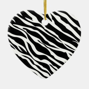 Zebra tryck Heart Ornament