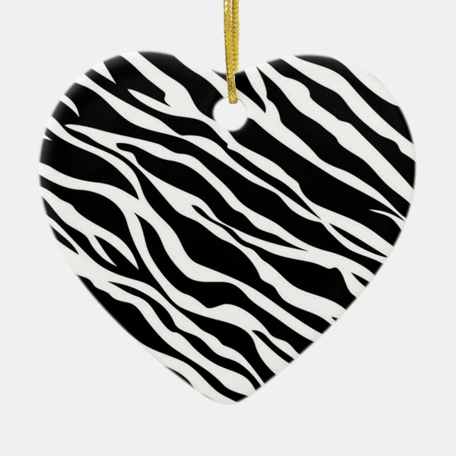 Zebra tryck Heart Ornament (Framsidan)