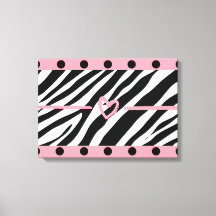 Zebra tryck Heart Polkadots Wall Art