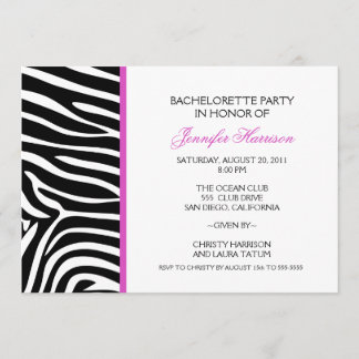 Zebra tryck inbjudningar