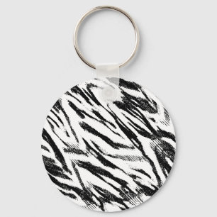 Zebra tryck inspirerade Keychain Nyckelring