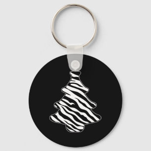 Zebra tryck Julgran Pajama Julafton Animaliska Kär Nyckelring