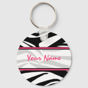 Zebra tryck Keychain Nyckelring