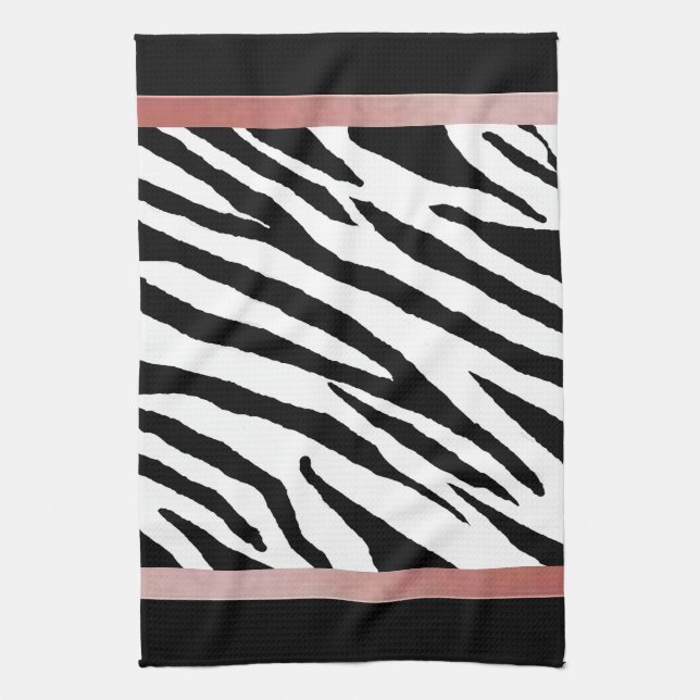 Zebra tryck Kökets Rosa-tornutformning Kökshandduk (Vertikal)