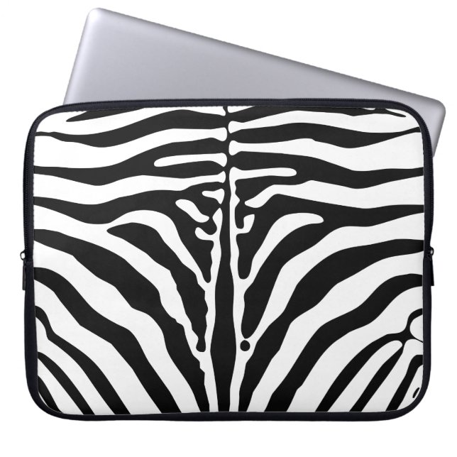 Zebra tryck laptop sleeve (Framsidan)