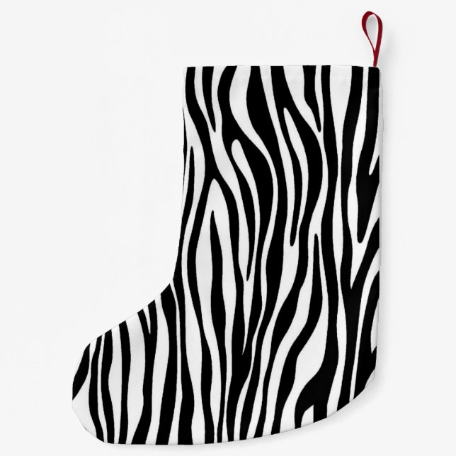 Zebra tryck liten julstrumpa (Baksidan)