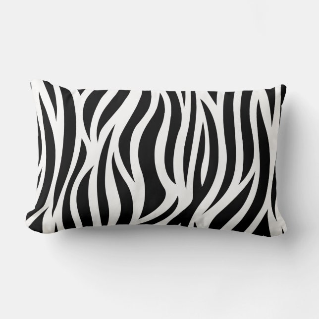 Zebra tryck Lumbar Dekorativ kudde (Framsida)