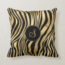 Zebra tryck med folie av guld och monogram