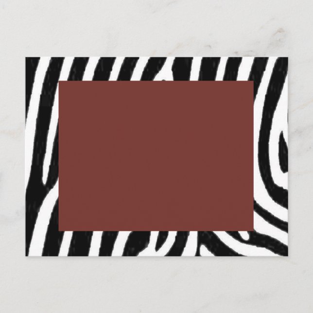 zebra tryck med rött centrum vykort (Framsida)