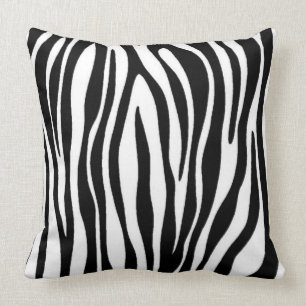 Zebra tryck med Solid Black Back Kudde
