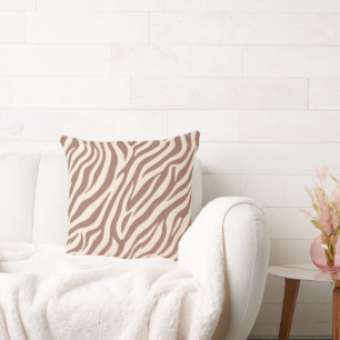 Zebra tryck-Mocha Mousse Kudde