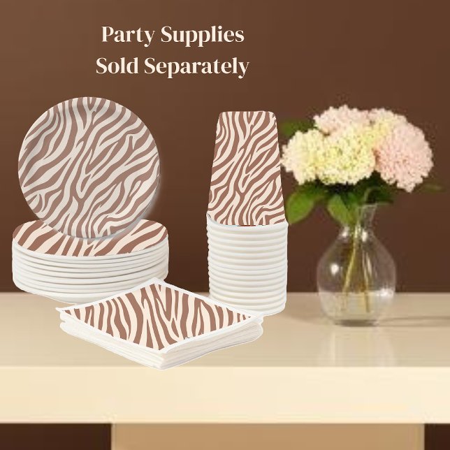 Zebra tryck-Mocha Mousse Pappersservett (Zebra Print-Mocha Mousse Napkins)