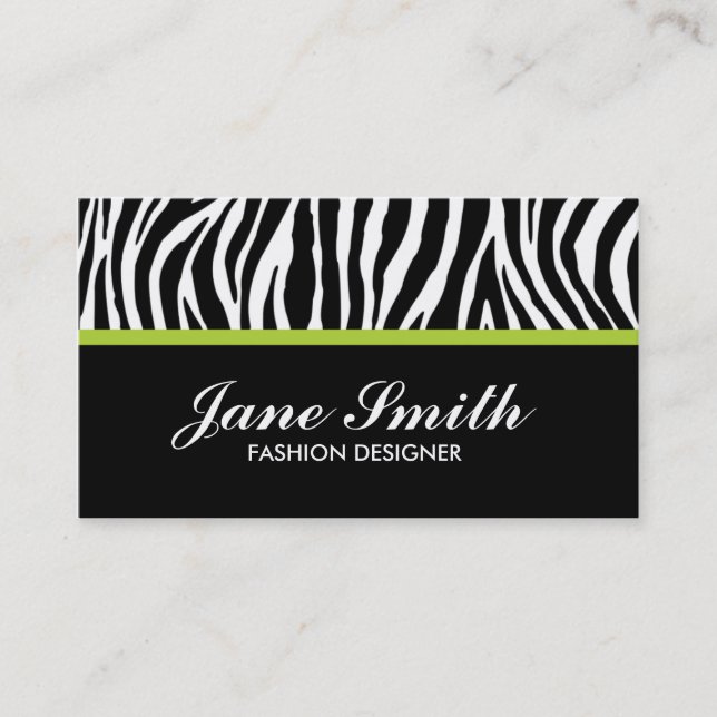 Zebra tryck Modern Elegant Snyggt Classy Visitkort (Framsida)