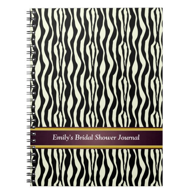 Zebra tryck Mönster Anteckningsbok (Framsidan)
