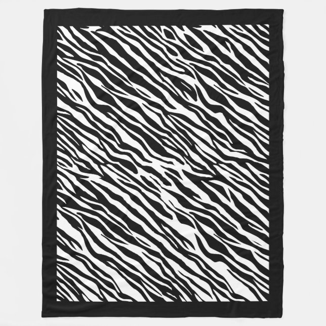 Zebra tryck Mönster Fleece Blanket (Framsidan)