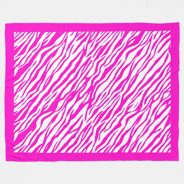 Zebra tryck Mönster Fleece Blanket (Framsidan (Horisontell))