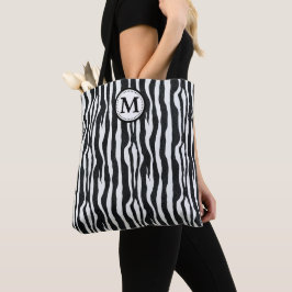 Zebra tryck Mönster Monogram Tygkasse