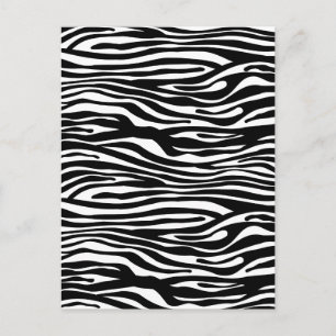 Zebra tryck Mönster - Svarta och vita Vykort