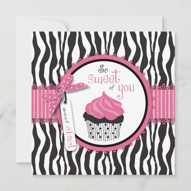 Zebra tryck- & muffintack tack kort (Framsida)