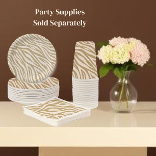 Zebra tryck-Neutralt Beige Pappersservett