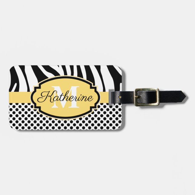 Zebra tryck och Dots Mönster Bagagebricka (Horisontell Framsida)