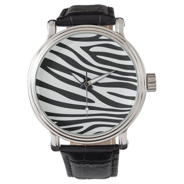 Zebra tryck päls armbandsur (Framsida)