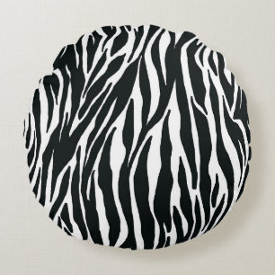 Zebra tryck Pillow Rund Kudde