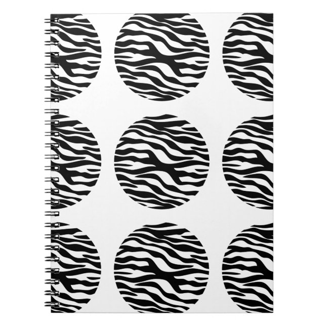 Zebra tryck Polka dots anteckningsbok Med Spiral (Framsidan)