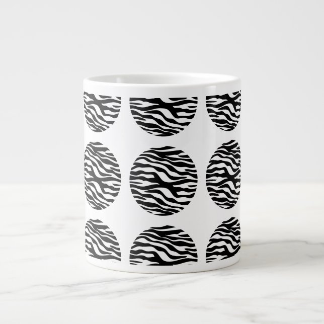 Zebra tryck Polka dots Jumbo Mugg (Framsidan)