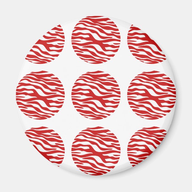 Zebra tryck Polka dots Magnet (Framsidan)