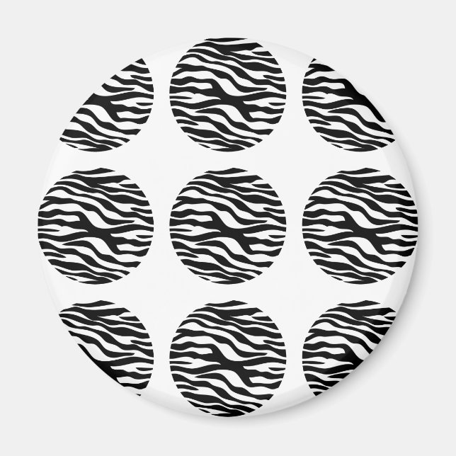 Zebra tryck Polka dots Magnet (Framsidan)