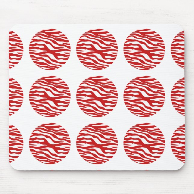 Zebra tryck Polka dots Mousepad Musmatta (Framsidan)